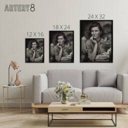 "Artery8 Migrant Mother Nipomo California Lange Framed Canvas Wall Art Print in Grey - Size: W24"" x H32""" - thumbnail 4