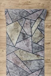 RugsX Anti-Slip Lotus Runner in Grey - Size: 60 cm x 270 cm - thumbnail 4