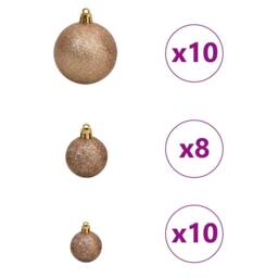Berkfield Home Artificial Pre-lit Christmas Tree Black 210 cm PVC - thumbnail 8