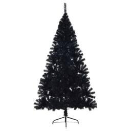 Berkfield Home Artificial Pre-lit Christmas Tree Black 210 cm PVC - thumbnail 5