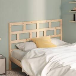 Berkfield Home Bed Headboard 141x4x100 cm Solid Wood Pine in Light Tan - Size: 141 x 4 x 100 cm - thumbnail 3