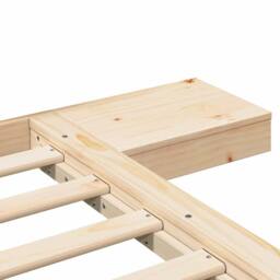 Berkfield Home Floor Bed Frame with Bedside Tables 80x200cm Solid Wood in Natural - Size: 80x200 cm - thumbnail 8