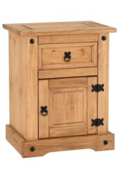 Seconique Corona 1 Drawer 1 Door Bedside in Natural - thumbnail 2