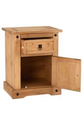 Seconique Corona 1 Drawer 1 Door Bedside in Natural - thumbnail 3