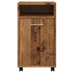 Berkfield Home Cabinet with Wheels Old Wood 33x38x60 cm Engineered Wood in Brown - Size: 33 x 38 x 60 cm - thumbnail 4