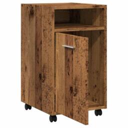 Berkfield Home Cabinet with Wheels Old Wood 33x38x60 cm Engineered Wood in Brown - Size: 33 x 38 x 60 cm - thumbnail 9