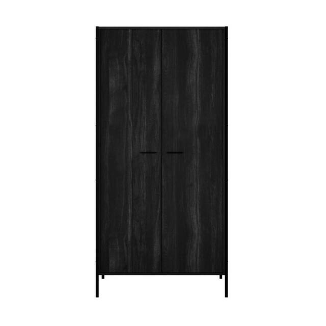 Lemon Pavilion Furniture Hoxton 2 Door Wardrobe - L52 x W83.8 x H180 cm - Black Matte - Size: 1 Pack - image 1