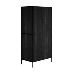 Lemon Pavilion Furniture Hoxton 2 Door Wardrobe - L52 x W83.8 x H180 cm - Black Matte - Size: 1 Pack - thumbnail 2