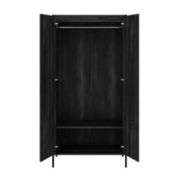 Lemon Pavilion Furniture Hoxton 2 Door Wardrobe - L52 x W83.8 x H180 cm - Black Matte - Size: 1 Pack - thumbnail 3
