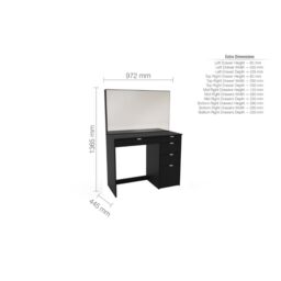 Birlea Ava 5 Drawer Dressing Table Black - thumbnail 6