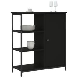 Berkfield Home Sideboard Black 70x30x80 cm Engineered Wood - Size: 70 x 30 x 80 cm - thumbnail 3