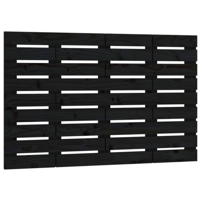 Berkfield Home Wall Headboard Black 106x3x63 cm Solid Wood Pine - Size: 106 x 3 x 63 cm - image 1