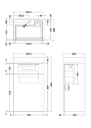 Balterley 500x330 2in1 Combi Unit-Inc Basin & Cist in Brown - thumbnail 2