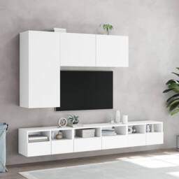Berkfield Home TV Wall Cabinets 2 pcs White 60x30x30 cm Engineered Wood - Size: 60 x 30 x 30 cm - thumbnail 4