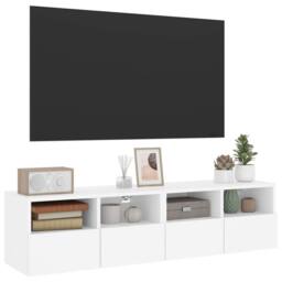 Berkfield Home TV Wall Cabinets 2 pcs White 60x30x30 cm Engineered Wood - Size: 60 x 30 x 30 cm - thumbnail 6