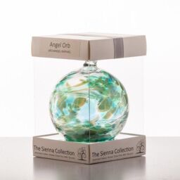 Sienna Glass Angel Orb - Archangel Raphael - Emerald - thumbnail 4