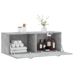 Berkfield Home Wall Cabinet Concrete Grey 100x36.5x35 cm Engineered Wood - thumbnail 4