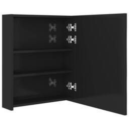 Berkfield Home LED Bathroom Mirror Cabinet Shining Black 50x14x60 cm - Size: 50 x 14 x 60 cm - thumbnail 6