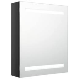 Berkfield Home LED Bathroom Mirror Cabinet Shining Black 50x14x60 cm - Size: 50 x 14 x 60 cm - thumbnail 2