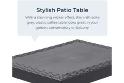 idooka Garden Coffee Table Rattan Style Outdoor Patio Balcony Furniture Dark Grey - thumbnail 2