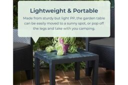 idooka Garden Coffee Table Rattan Style Outdoor Patio Balcony Furniture Dark Grey - thumbnail 3