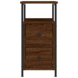 Berkfield Home Durable Bedside Cabinets 2 pcs Brown Oak 30x60x60 cm Engineered Wood - Size: 30 x 60 x 60 cm - thumbnail 6