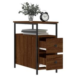 Berkfield Home Durable Bedside Cabinets 2 pcs Brown Oak 30x60x60 cm Engineered Wood - Size: 30 x 60 x 60 cm - thumbnail 4