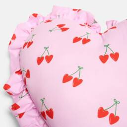 OHS Cherries Frill Heart Shaped Scatter Cushion Throw Pillow in Pink - thumbnail 5