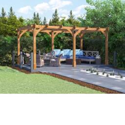 Dunster House Wooden Pergola Garden Plant Frame Furniture Kit Leviathan 5m x 3m in Brown - thumbnail 3