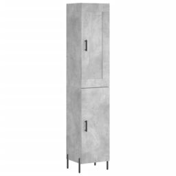 Berkfield Home Highboard Concrete Grey 34.5x34x180 cm Engineered Wood - thumbnail 2
