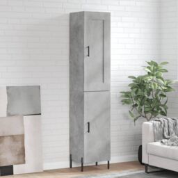 Berkfield Home Highboard Concrete Grey 34.5x34x180 cm Engineered Wood - thumbnail 1
