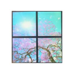 ENER-J Cherry Blossom Sky LED Ceiling Light 4 Pack 60x60cm 40W 6500K in White - Size: 25 cm diameter x 19 cm high - thumbnail 2