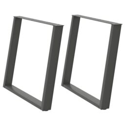 Berkfield Home vidXL Dining Table Legs U-Shaped 2 pcs Anthracite 100x(72-73) cm Steel in Black - thumbnail 2