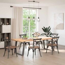 Berkfield Home vidXL Dining Table Legs U-Shaped 2 pcs Anthracite 100x(72-73) cm Steel in Black - thumbnail 3