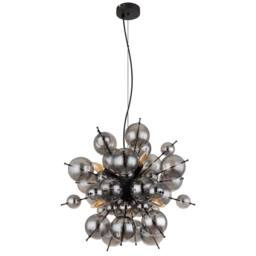Netlighting Udo Globe Pendant Matt Black Balls Smoke Glass Shade 6x E14 - thumbnail 2