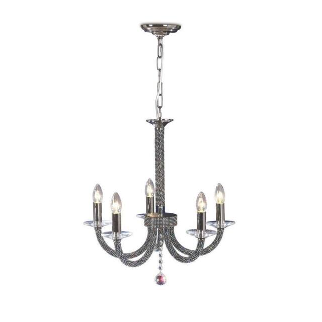 Netlighting Elena Ceiling Pendant Chandelier 5 Light Black Chrome Crystal - image 1