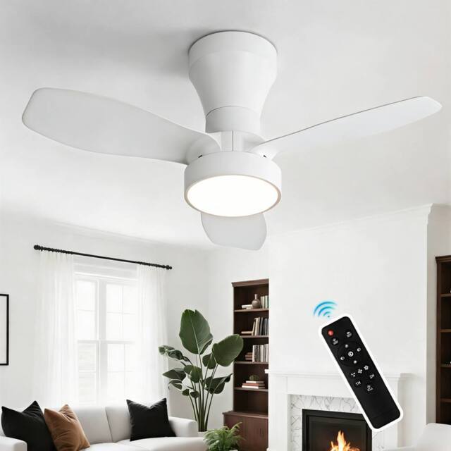 Harper Living Ceiling Fan Light with Remote, 40W 2100LM LED Dimmable Fan Lamp White - image 1