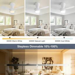 Harper Living Ceiling Fan Light with Remote, 40W 2100LM LED Dimmable Fan Lamp White - thumbnail 2