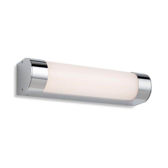 Netlighting Lima Bathroom LED Wall Light 300mm Chrome with Opal Diffuser IP44 in Grey