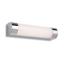 Netlighting Lima Bathroom LED Wall Light 300mm Chrome with Opal Diffuser IP44 in Grey