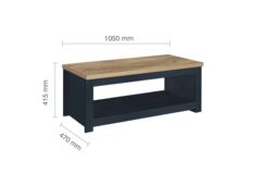 Birlea Coffee Table Highgate Rectangular Farmhouse Shabby Chic in Blue - thumbnail 6