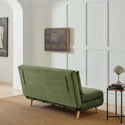 FurnitureboxUK Bobby Green Jumbo Corduroy Double Folding Sofa Bed - thumbnail 3