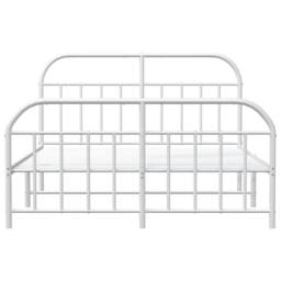 Berkfield Home Metal Bed Frame with Headboard & Footboard White 140x200 cm - thumbnail 6
