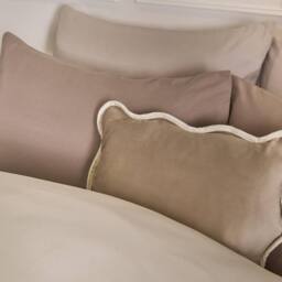OHS Plain Reversible Duvet Cover With Pillowcase Set in Light Brown - Size: Double - thumbnail 3