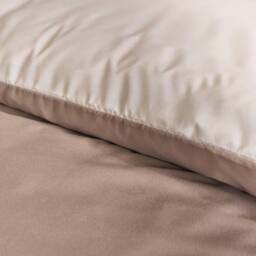 OHS Plain Reversible Duvet Cover With Pillowcase Set in Light Brown - Size: Double - thumbnail 4