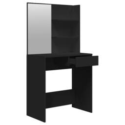 Berkfield Home Dressing Table with Mirror Black 74.5x40x141 cm - thumbnail 7