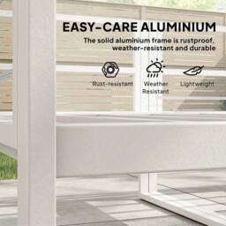 OUTSUNNY 5 Seater Aluminium Garden Furniture Set w/ Table, Light Grey - thumbnail 4
