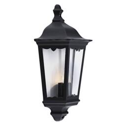 Happy Homewares Traditional Black Cast Aluminium Outdoor Lantern Wall Light - thumbnail 2