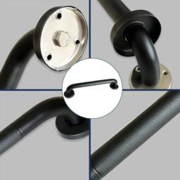 EONLION Handrail Stainless Steel Handrail Support Wall Mounted in Black - thumbnail 5