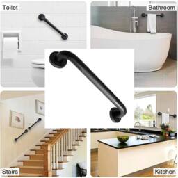 EONLION Handrail Stainless Steel Handrail Support Wall Mounted in Black - thumbnail 4